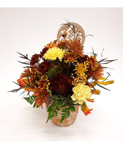 Special: fall floral in a concrete vessel  Fall / designers choice