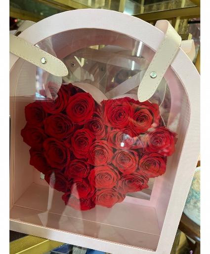 Special large handbag infinity roses  