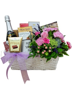 Specialty for Mom Gift Basket & Flowers