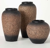 Speckled Cocoa Brown Vase Tall set of 3 