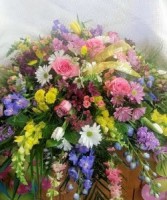 Beautiful Pastels Casket Spray 
