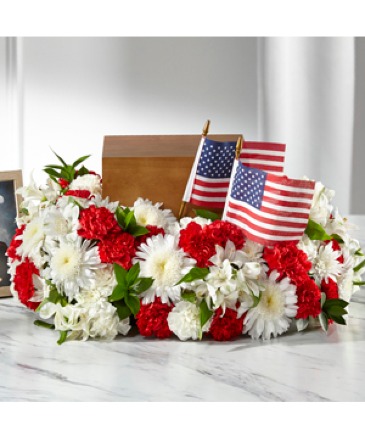 Spirit Of Patriotism S5310 Urn Arrangement in Fort Worth, TX | DARLA'S FLORIST
