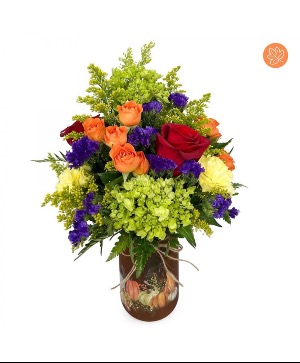 Splash of Pumpkin Flower Arrangement