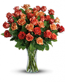 Splendid Sunrise Bouquet of 24 Orange Roses