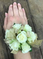 spray roses with ribbon wrist corsage