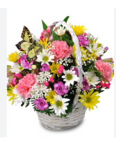 Spring Basket Mixed Assorted Flowers 