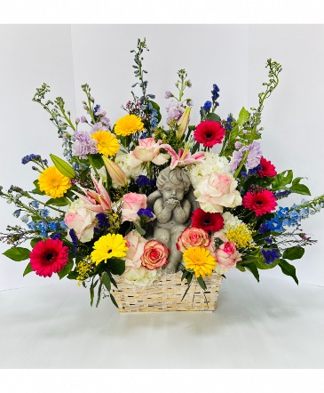 Spring Basket with Angel Spring Basket in Wantagh, NY | Numa's Florist Spring Basket with Angel Spring Basket in Wantagh, NY | Numa's Florist