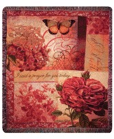 Spring Blooms Tapestry Throw