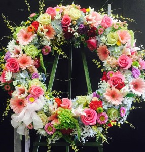 Spring Blossoms tribute wreath 