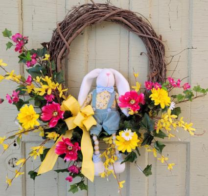 Spring Bunny Wreath Silk Arrangement