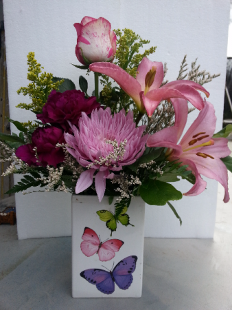 Spring Butterfly Cube Butterfly vase
