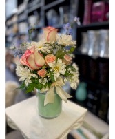 Spring Candle and Fresh Flowers