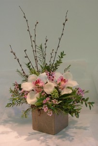 SPRING CYMBIDIUM ORCHID ARRANGEMENT