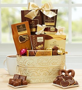 Spring Elegance Godiva Chocolates Basket CHOCOLATES MIX BASKET
