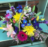 Spring Floral Basket Arrangement