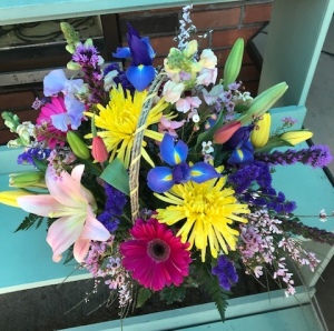 Spring Floral Basket Arrangement in Croton On Hudson, NY | Cooke's Little Shoppe Of Flowers Spring Floral Basket Arrangement in Croton On Hudson, NY | Cooke's Little Shoppe Of Flowers