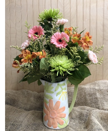 SPRING FLOWER PITCHER WOODBURY'S ORIGINAL