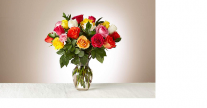 Spring forward Multi colored rose bouquet