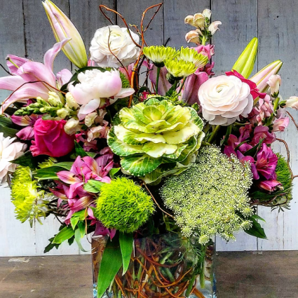 Spring Garden Cube Vase