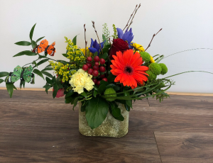 vibrant garden Vase arrangement