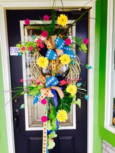 spring has arise on my door wreath silk wreath
