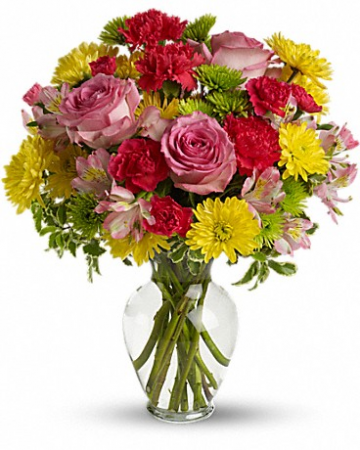 Cupids garden fresh arrangement one size only as shown in picture