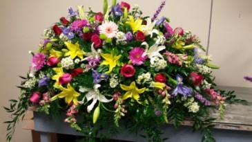 Spring Mix Casket Arrangement
