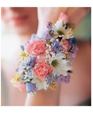 Light Pink and Purple Mixed Flowers Wrist Corsage