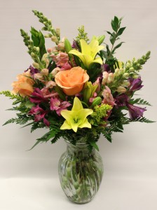 Spring Peach Vase Arrangement