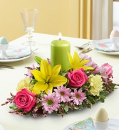 Spring Pillar Candle Centerpiece