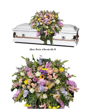 Spring Serenity Casket Spray  Fresh cut flowers 