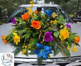 Spring Silk Spray on Saddle with solar light 