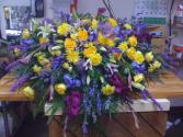 Spring Solace Casket Spray Funeral Flowers