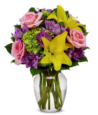 spring star vase arrangement
