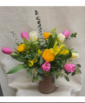 Spring Tulip Pitcher Arrangement