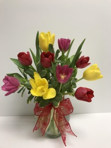 Spring Tulips  Vase Arrangement 