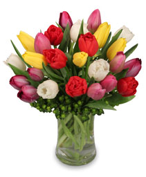 Spring Tulips Vase Arrangement
