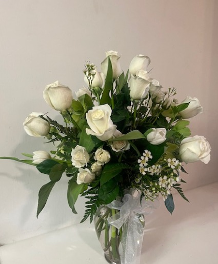 Spring White Roses 