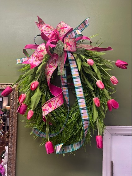 spring wreath door decor