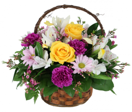 Springtime basket blooms Basket