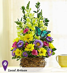 Springtime Birds Nest Arrangement Fresh Flowers
