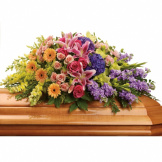 Springtime Colors Casket Spray in Longview, TX | ANN'S PETALS Springtime Colors Casket Spray in Longview, TX | ANN'S PETALS