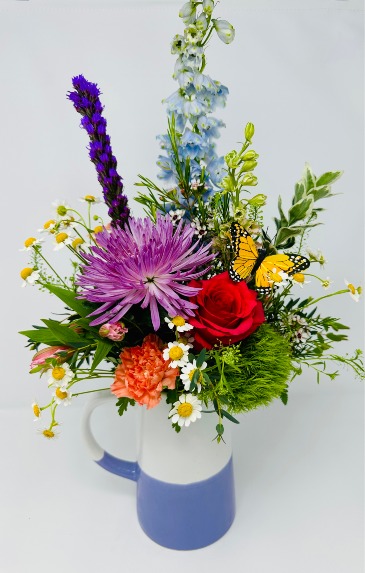 Springtime Pitcher Bouquet Mixed Arrangment in Greenfield, IA | COLORS FLORAL & HOME DECORATING Springtime Pitcher Bouquet Mixed Arrangment in Greenfield, IA | COLORS FLORAL & HOME DECORATING
