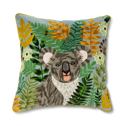 Square Koala and Blooms Pillow 