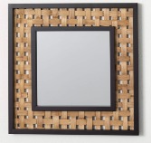 Square Mirror with Weave Inset 