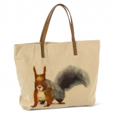 Squirrel Tote cotton and leather