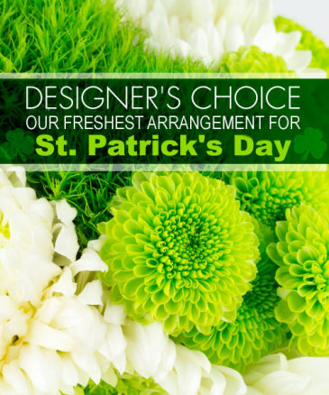 St. Patrick's Day Designers Choice Arrangement in Croton On Hudson, NY | Cooke's Little Shoppe Of Flowers