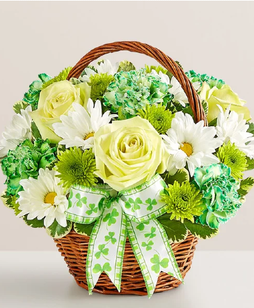 St. Patrick’s Day Flower Basket ST PATRICK'S DAY in Haltom City, TX | Gardenia's Flower Shop
