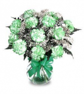 St. Patty's Day Carnations Vase Arrangement