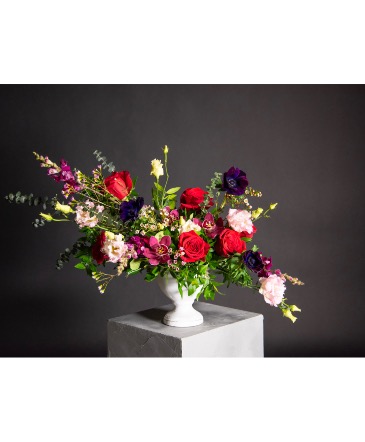 Luxe Footed Glass Vase Arrangement | Fresh Flowers Delivered Same Day